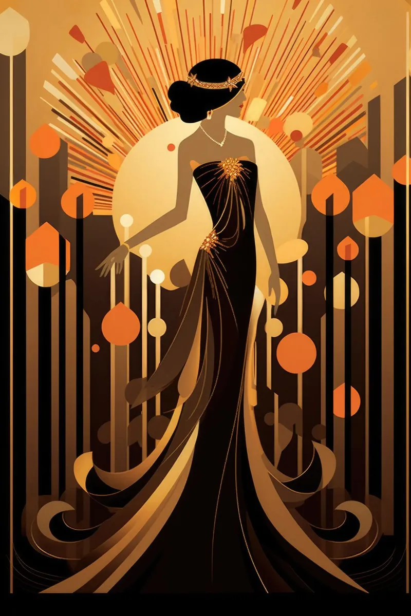 Art Deco Vrouw acryl van Artful Muse
