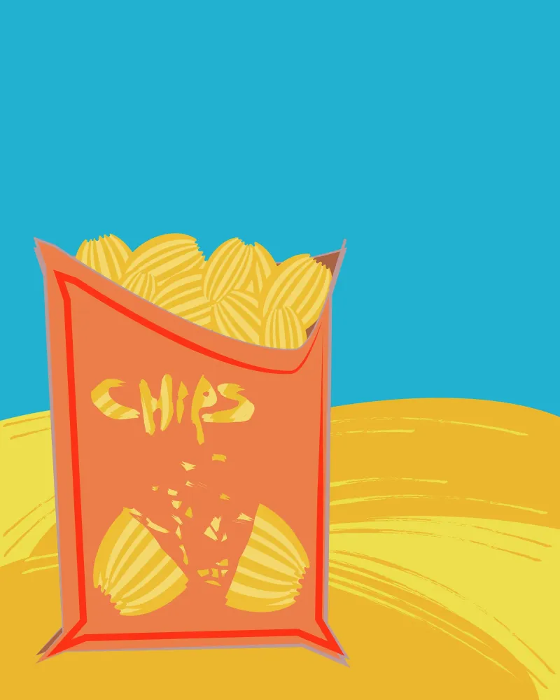 Goéland Chips poster with wooden frame by Design Plaisirs