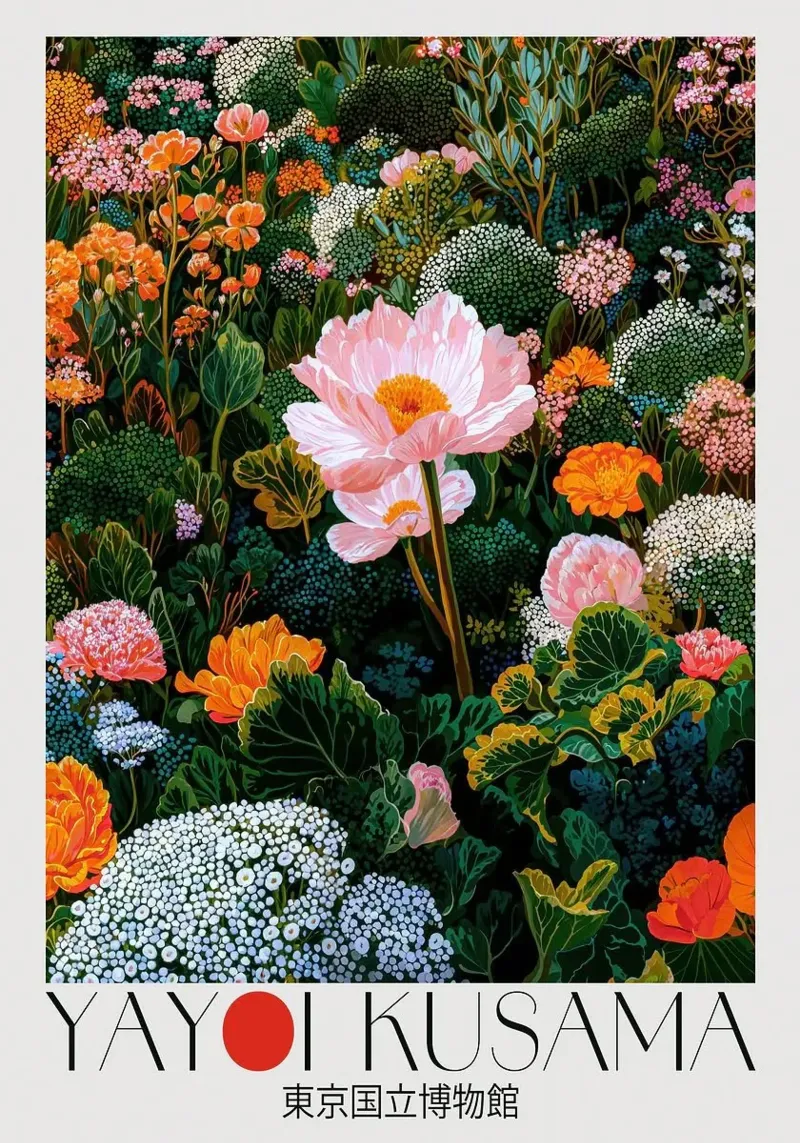 fiori giardino botanico poster con telaio in plastica da Luke Yaeger