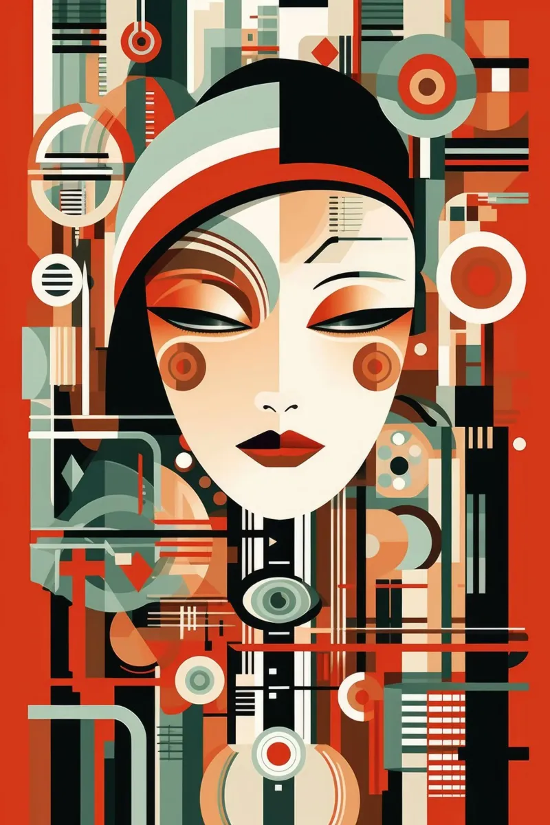 Art Deco Woman poster with plastic frame by Artful Muse