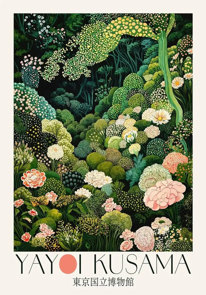 fiori piante poster con telaio in legno da Luke Yaeger