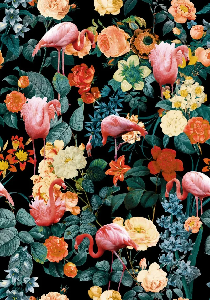Floral and Flamingo II poster da burcukorkmazyurek