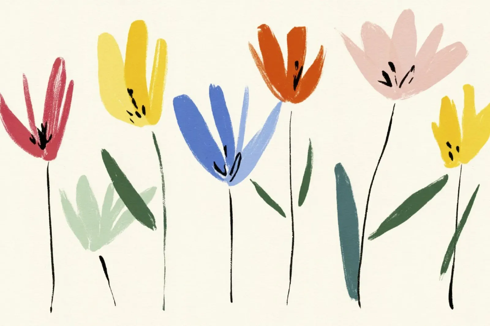 Kleurrijke abstracte bloemenweide geïnspireerd op de Matisse-stijl hahnemühle van Modern Muse