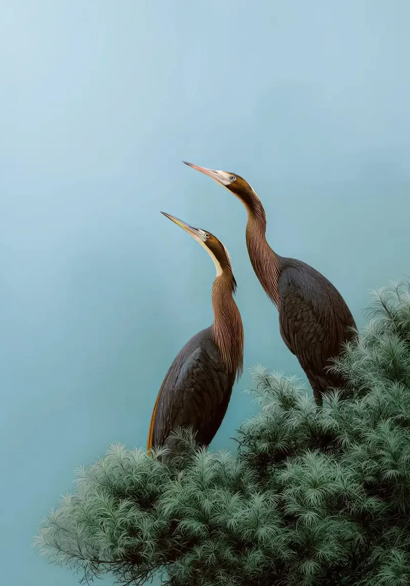 albero degli uccelli poster con telaio in plastica da Luke Yaeger