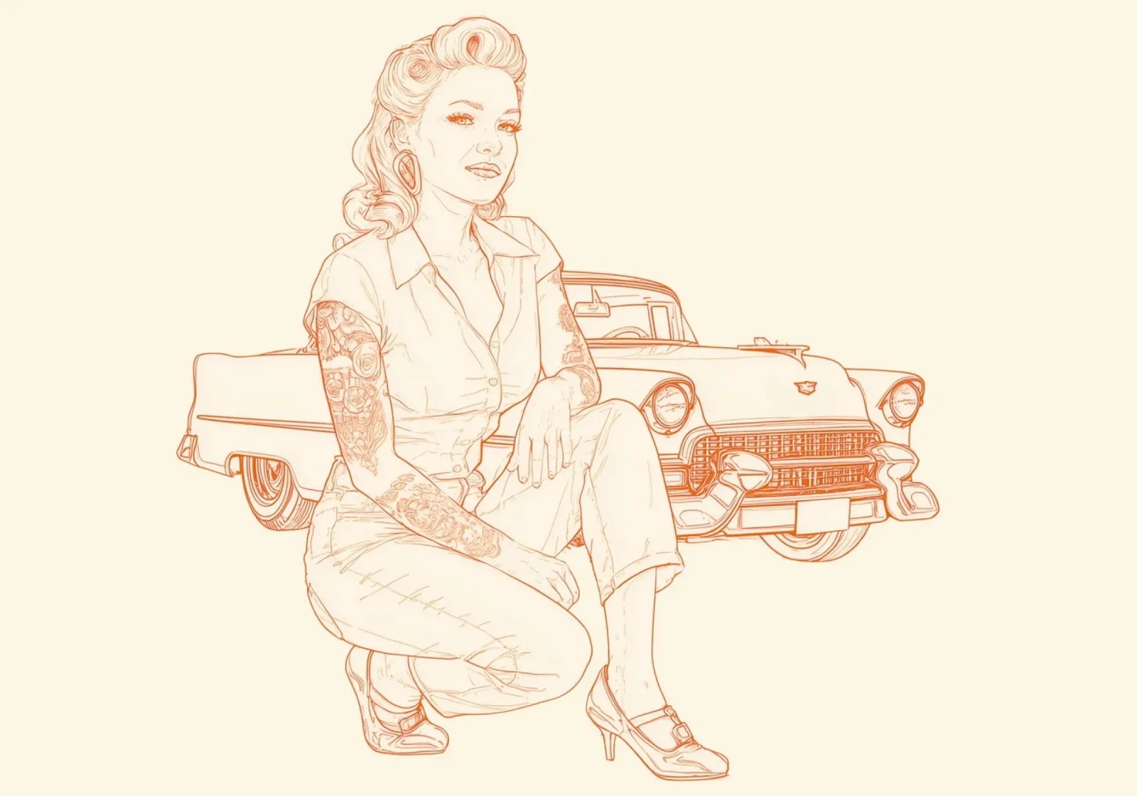 Rebel Queen - Rockabilly spirit of the 50s canvas by Headless Monkeys