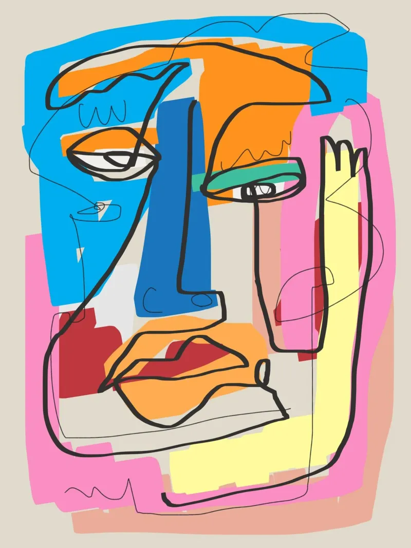 Abstract openhartig portret hahnemühle van Little Dean