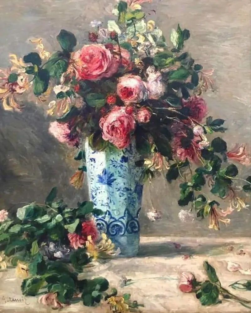 Monet - Il vaso di fiori carta hahnemühle da Günstiger Laden
