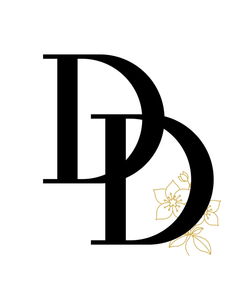 D Doppia lettera - Fiore d'oro, design moderno poster da StrindesignStudio