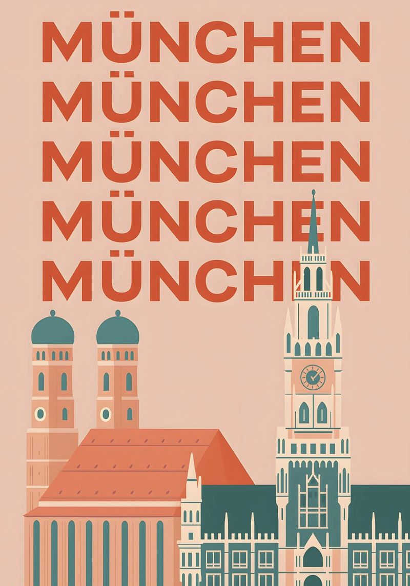 Munchen / Munich Poster von Attaboy Dsgn