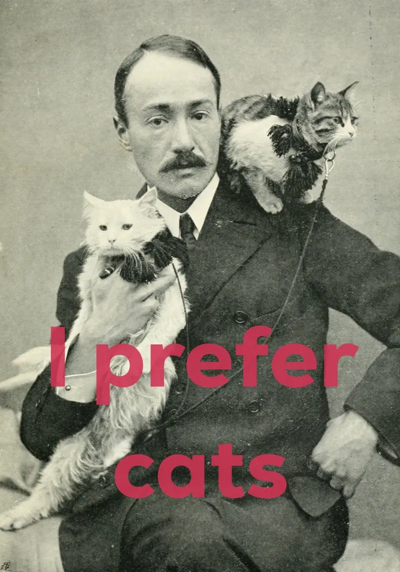 Preferisco i gatti poster con telaio in alluminio da Cassia Beck Collage
