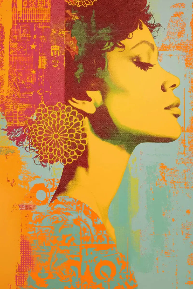 Mooie vrouw abstract canvas met Baklijst van Imagine