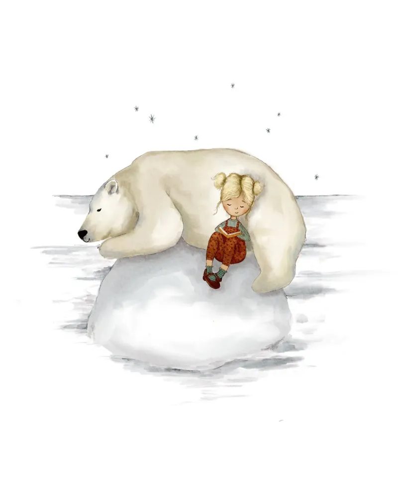 Pasco the Polar Bear & Eden's Quiet Moment hahnemühle by Urchin Bay Art
