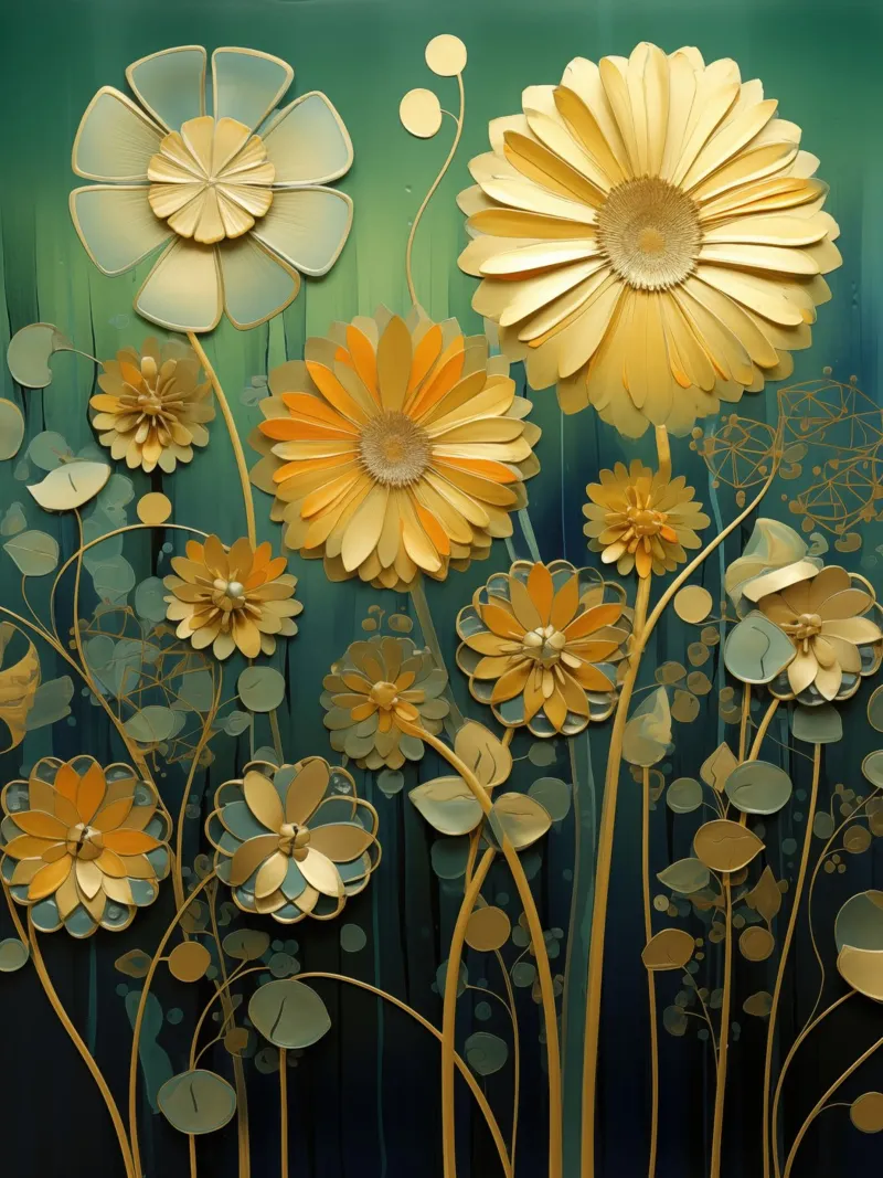 Fiori d'oro pellicola backlit da Imagine