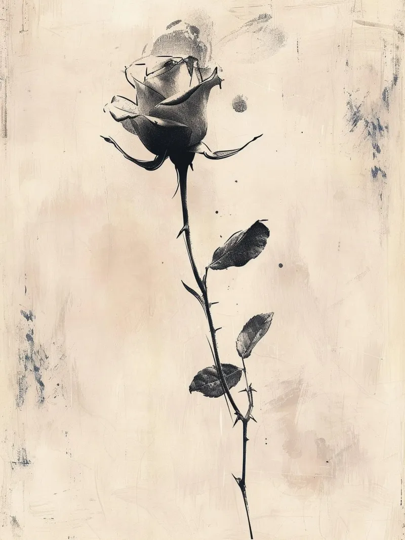 Eternal Ink Rose poster con telaio in plastica da Mosaic Dialogue