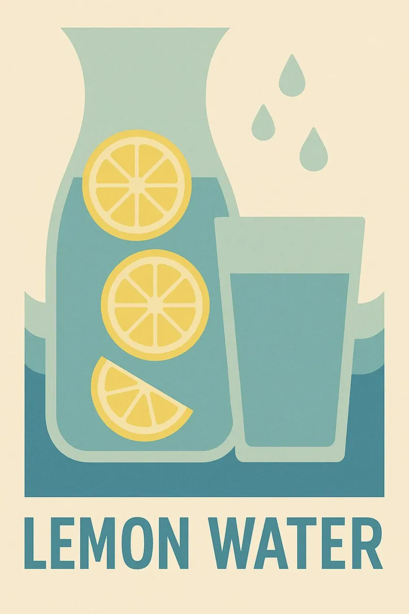 Lemon Water Riviera – Affiche Minimaliste poster con telaio in legno da Boissons - Affiches & posters - Retro