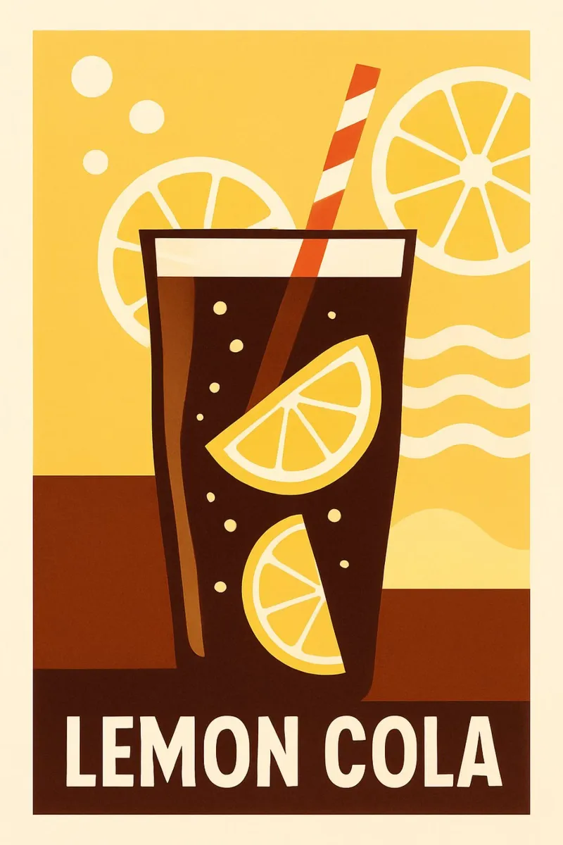 Lemon Cola Sunshine – Affiche Vintage pellicola backlit da Boissons - Affiches & posters - Retro
