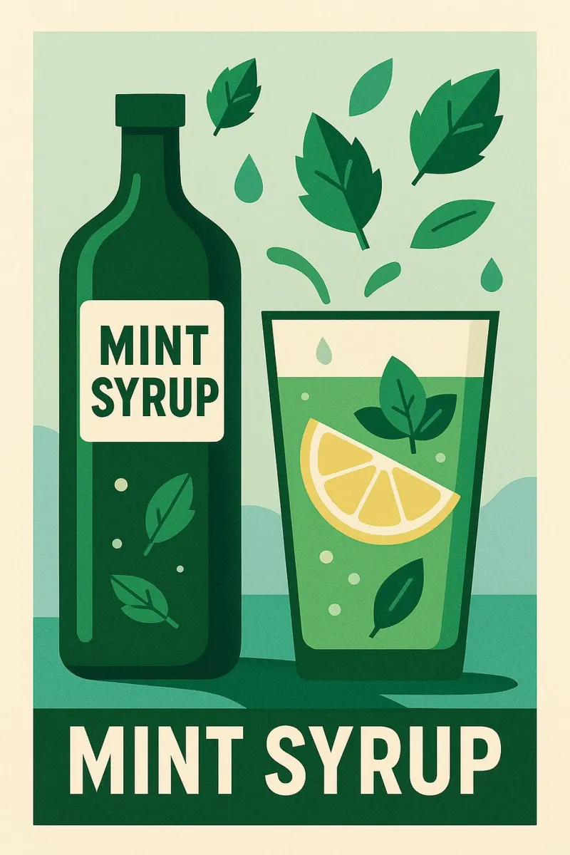 Sciroppo di menta Alpine Fresh - Affiche Vintage poster con telaio in legno da Boissons - Affiches & posters - Retro