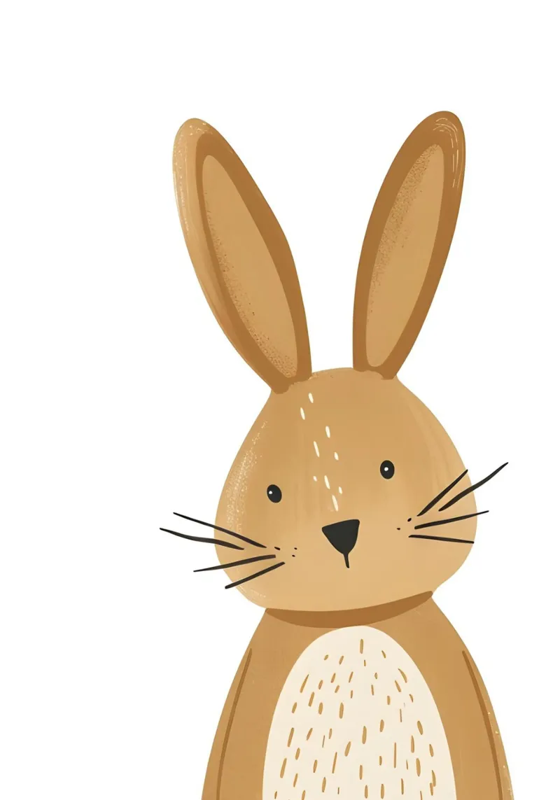 Cute Cartoon Bunny Art Print - Minimalist Nursery Decor canvas by ClubArt