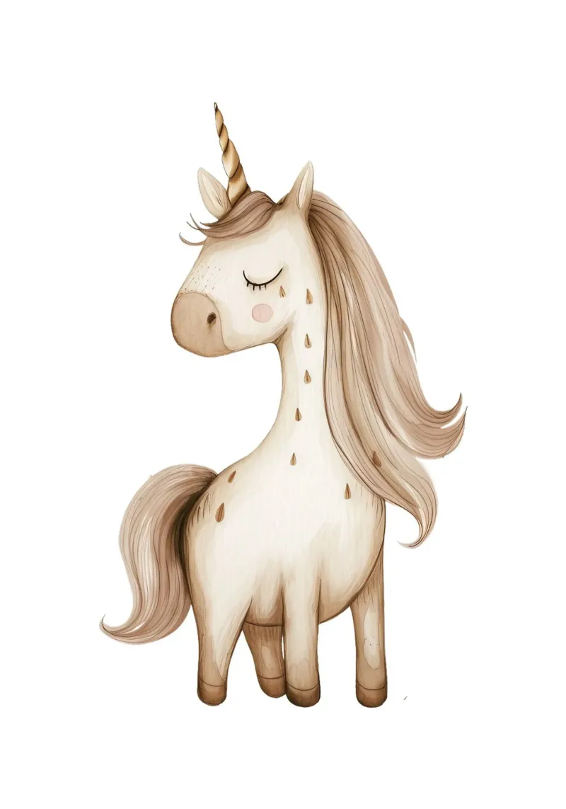 Dreamy Boho Unicorn Art Print - Magical Nursery Decor canvas with Floater frame by ClubArt