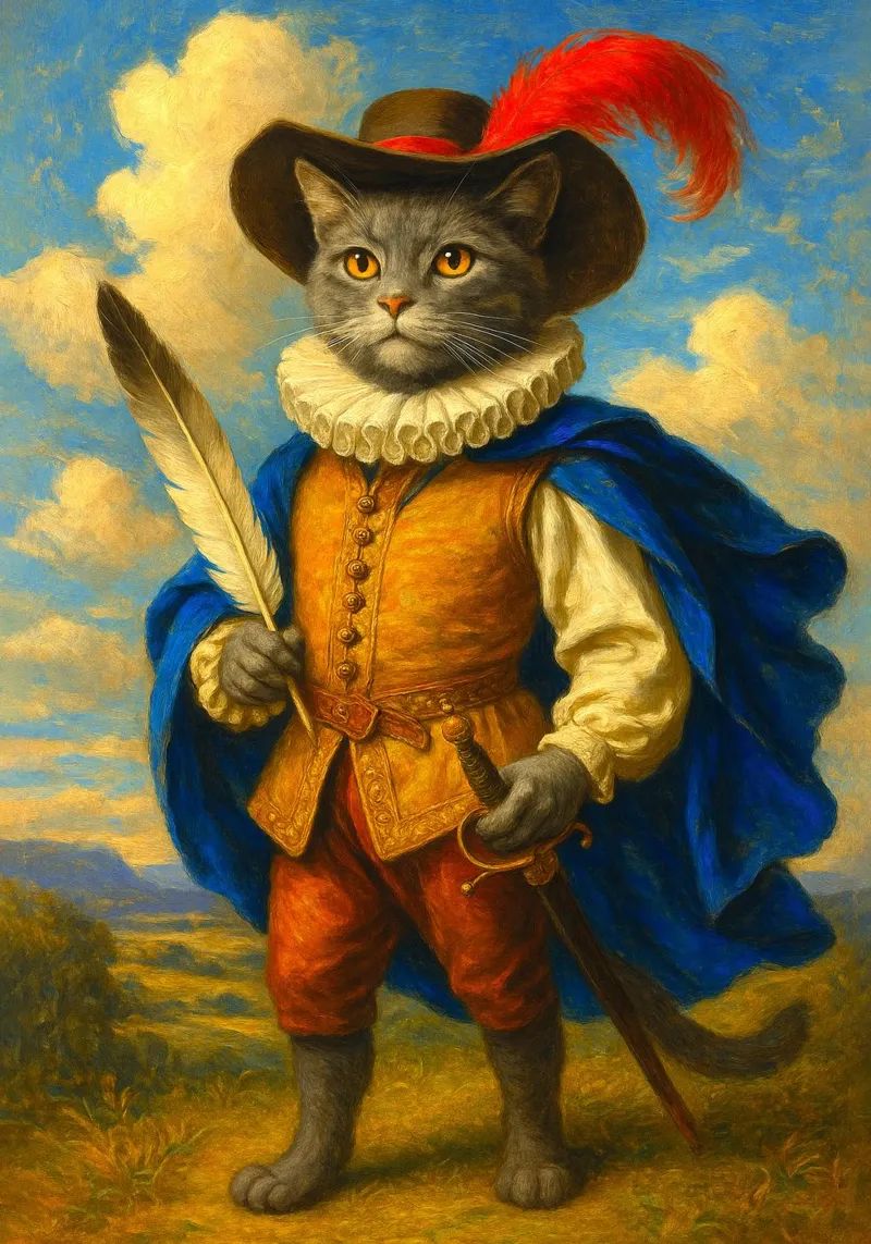 Gato mosquetero del Renacimiento poster de Fleur de Lys