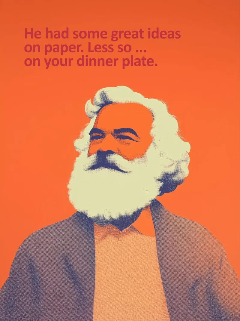 Karl Marx | Filosofia con umorismo tela con Cornice a cassetta da Autofocus