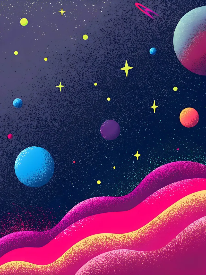 Outer Space Planets canvas by SOUL SHOP