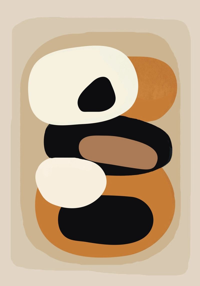 Minimal Abstract Shape Art 2 tela da Flow Line