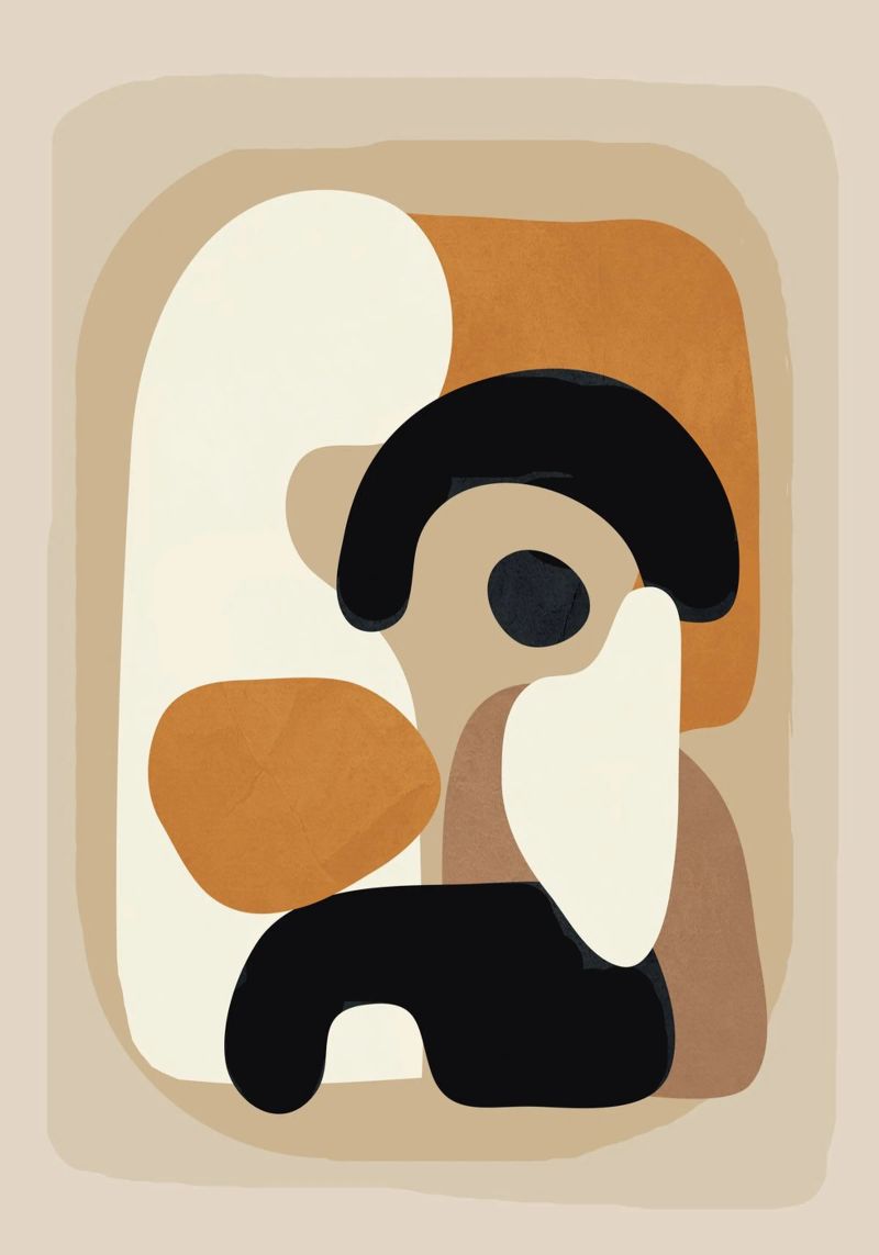 Minimal Abstract Shape Art 3 canvas by Flow Line