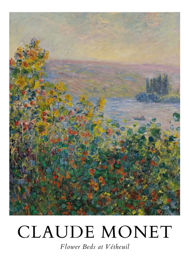 Monets bloembedden in Vétheuil - Impressionistisch landschap canvas van ClubArt
