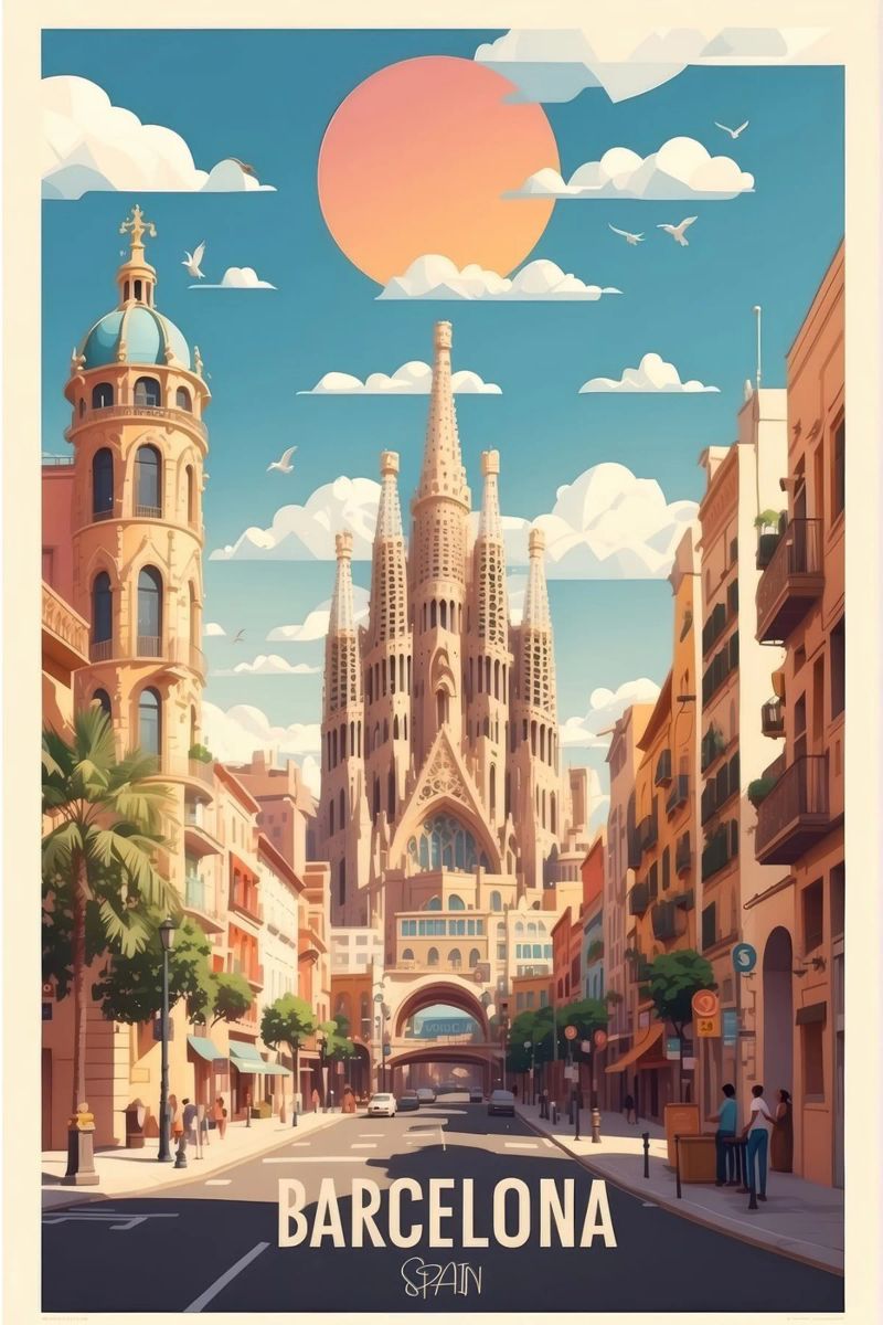 Barcelona Travel Poster Explore Spanish Beauty poster by Beauty wall