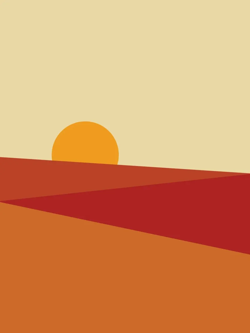 Alba del deserto retrò poster con telaio in legno da Retro Boy Art