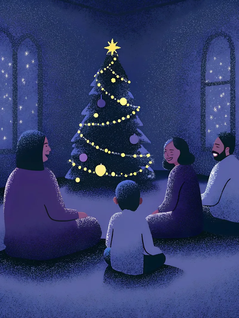 Kerstviering met familie canvas met Baklijst van SOUL SHOP