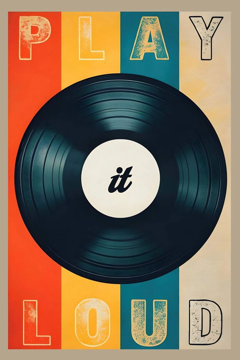 Retro Vinyl Record poster by fiona shop