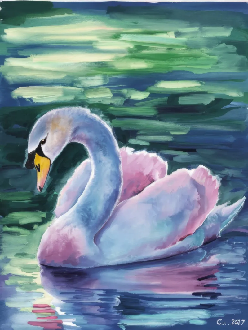 Cigno roseo Serenity pellicola backlit da Dream Spectrum
