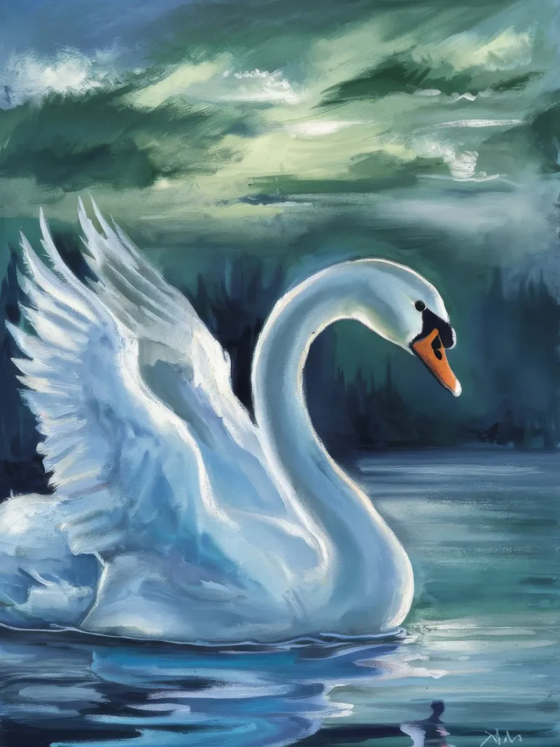 Azure Swan Dreams canvas by Dream Spectrum