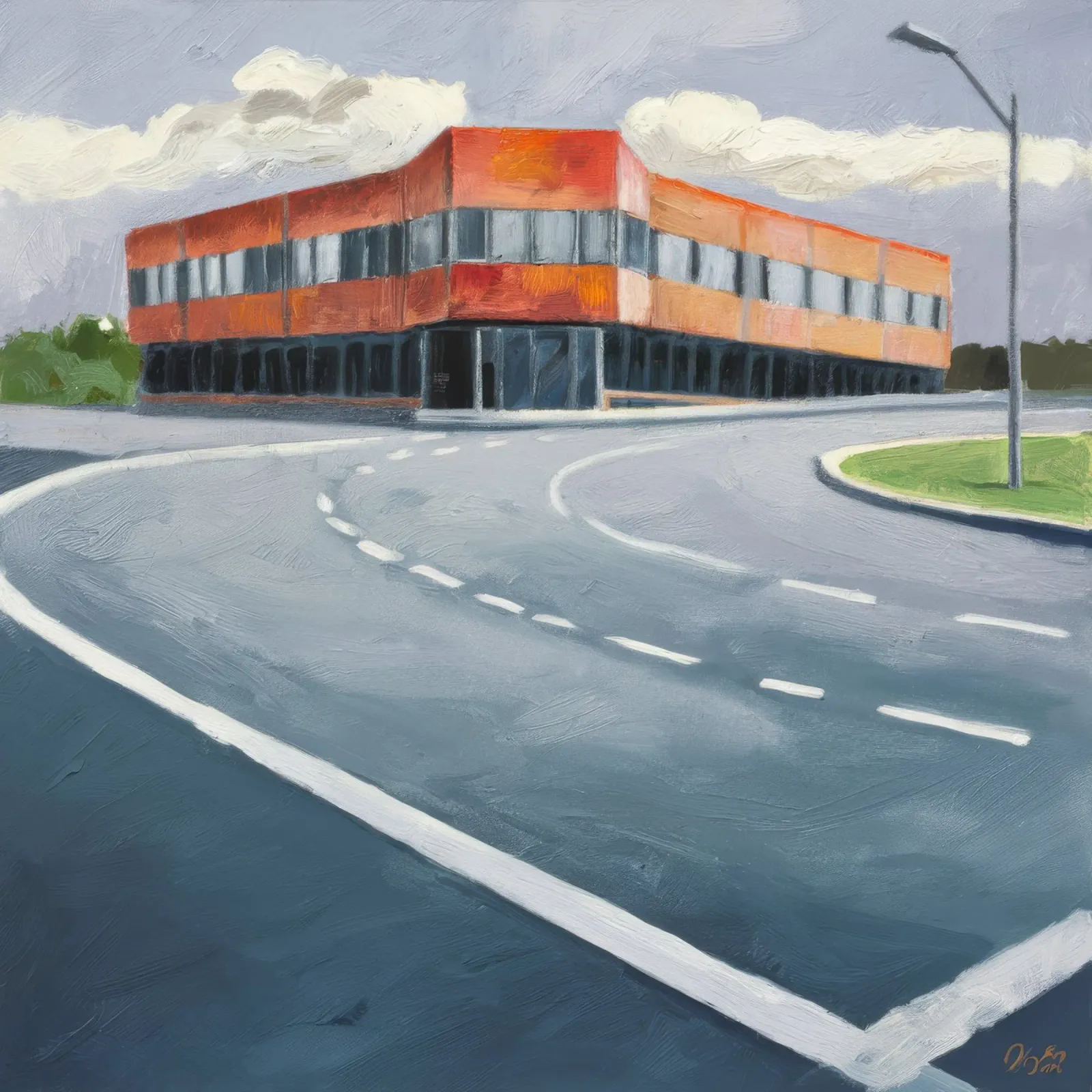 Curva arancione modernista pellicola backlit da Opal Strokes