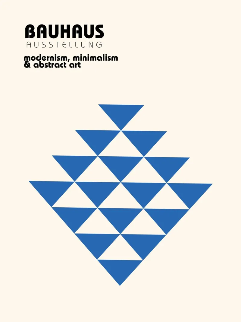 Triangles Bauhaus - Poster Minimal Art en bleu poster de Casa Calm