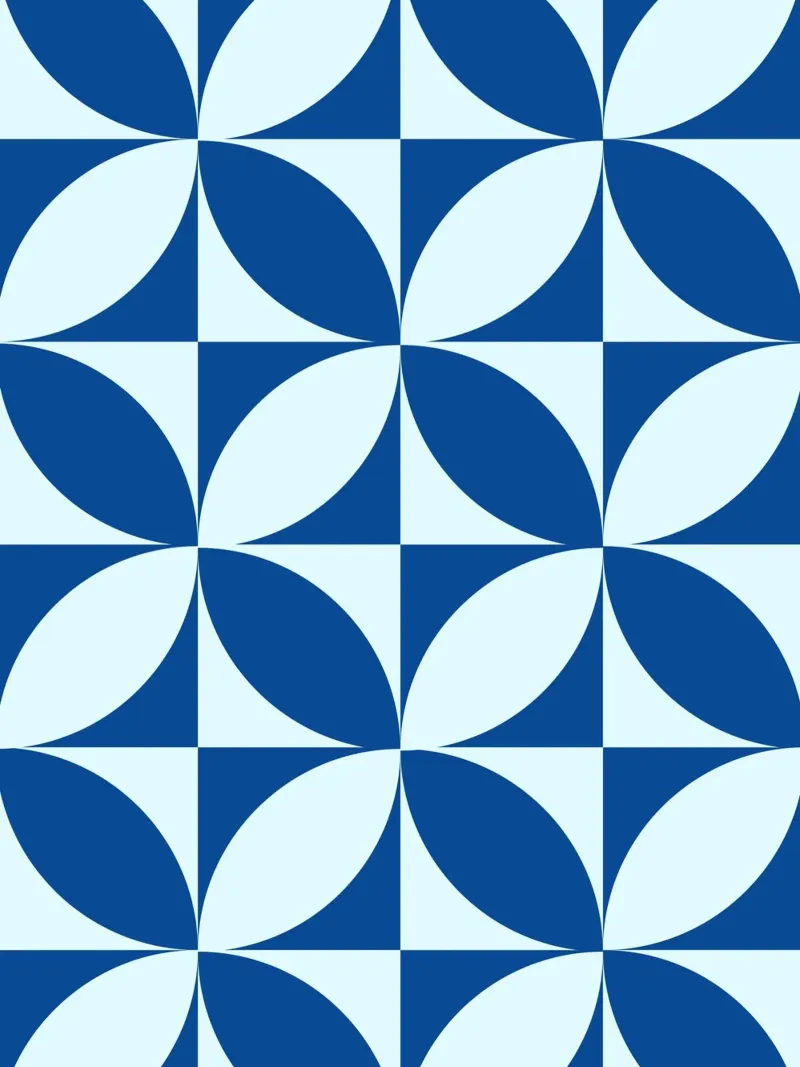 Blue geometric pattern - Modern retro design hahnemühle by Casa Calm
