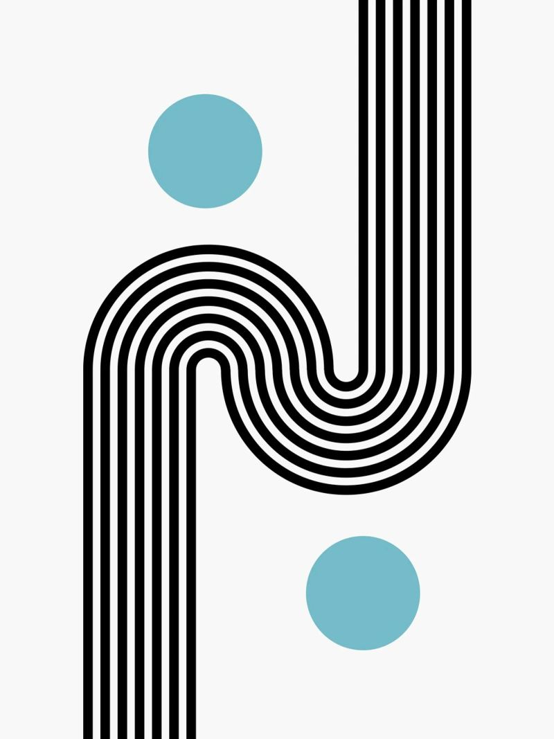 Minimal Line Flow - Retro Grafik poster by Casa Calm
