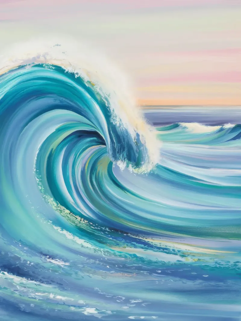 Azure Wave Crest canvas by Dream Spectrum