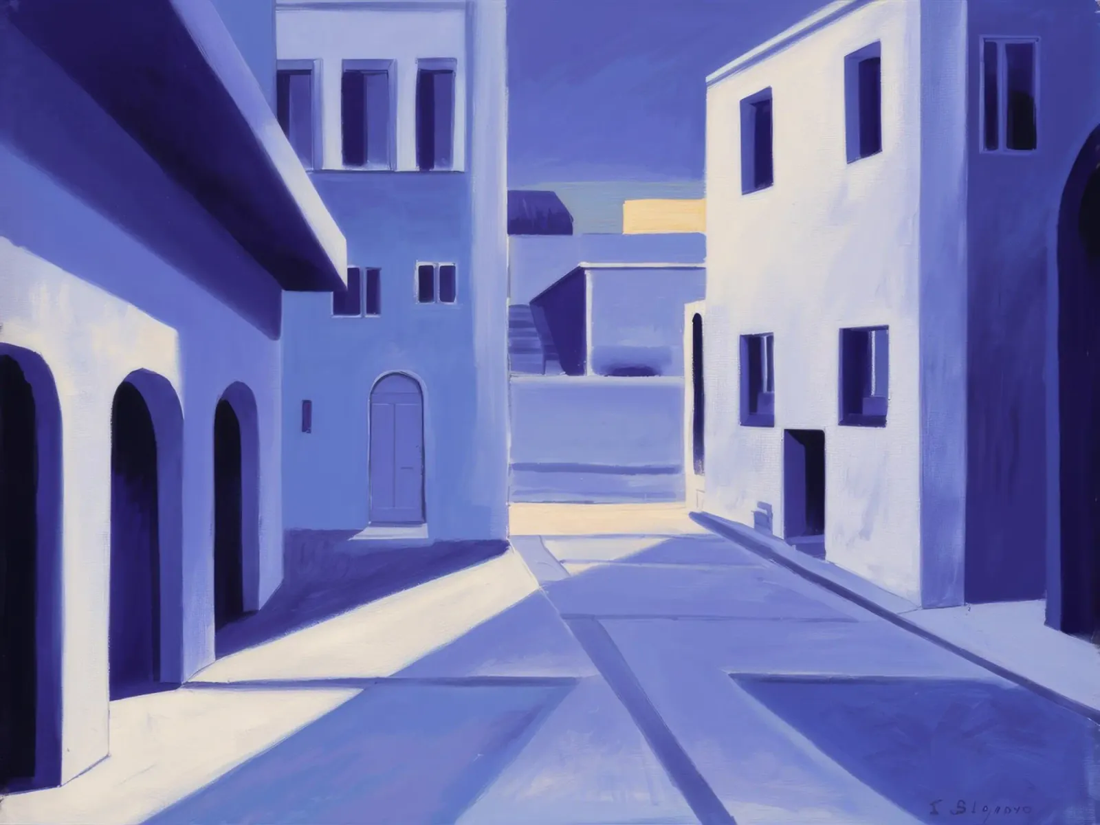 Sogno architettonico viola poster con telaio in legno da Opal Strokes
