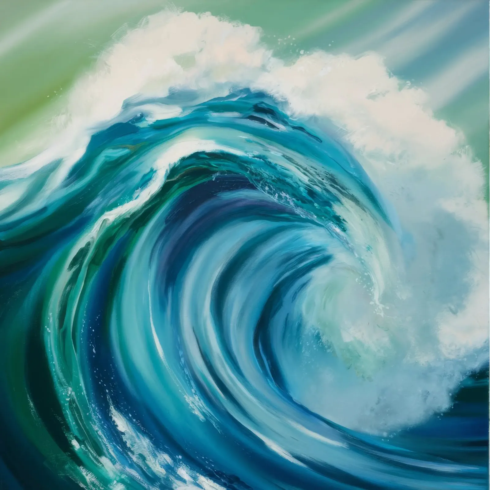 Smaragdgroene krul canvas van Dream Spectrum