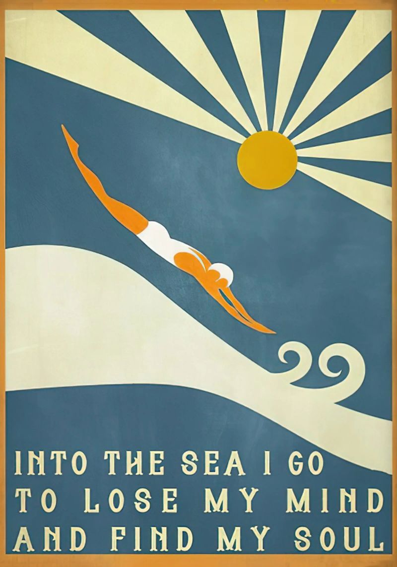 Ich gehe ins Meer, um meinen Verstand zu verlieren und meine Seele zu finden Poster von Christopher shop