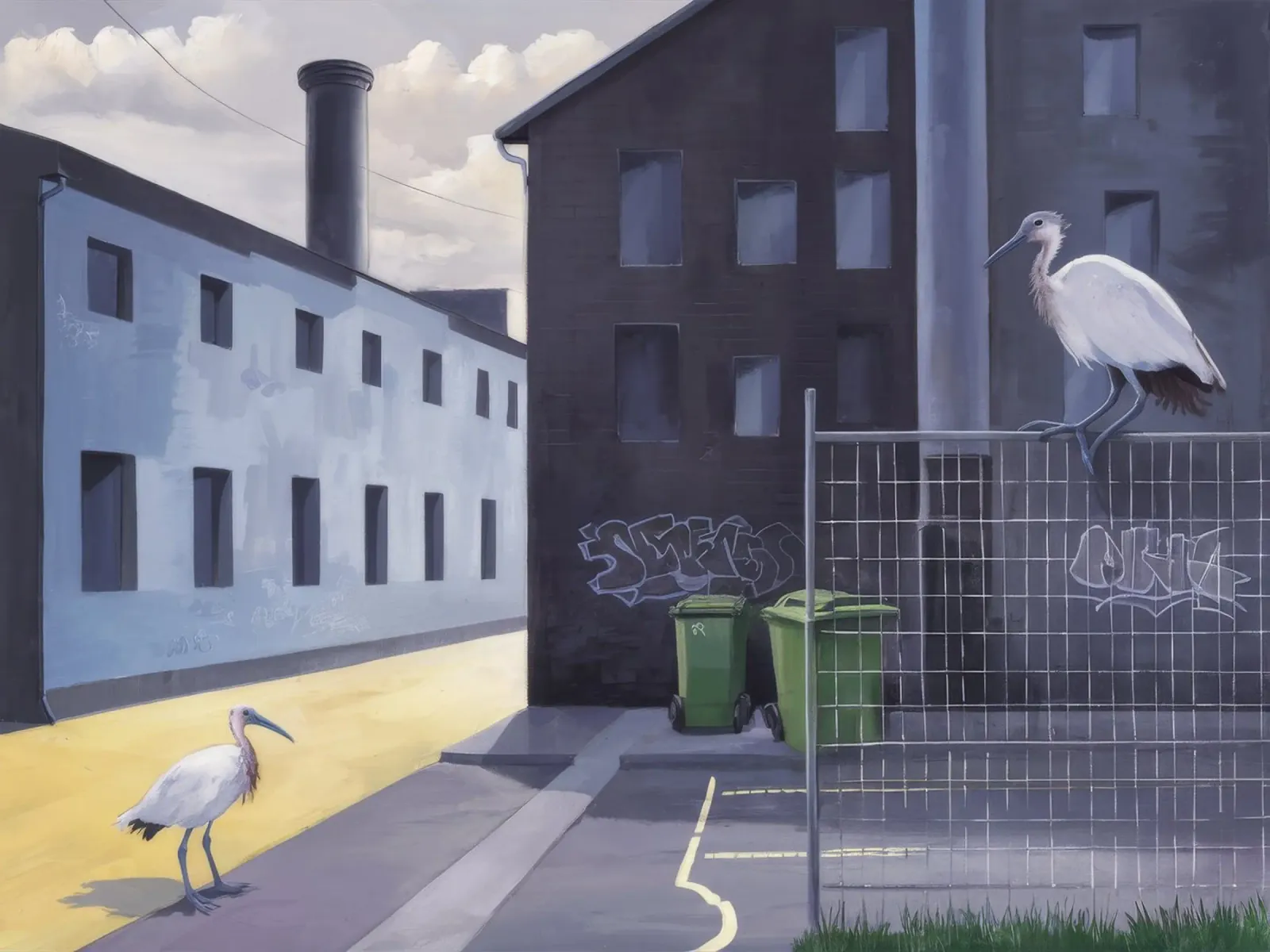 Ibis industriale Immobile poster con telaio in alluminio da Opal Strokes