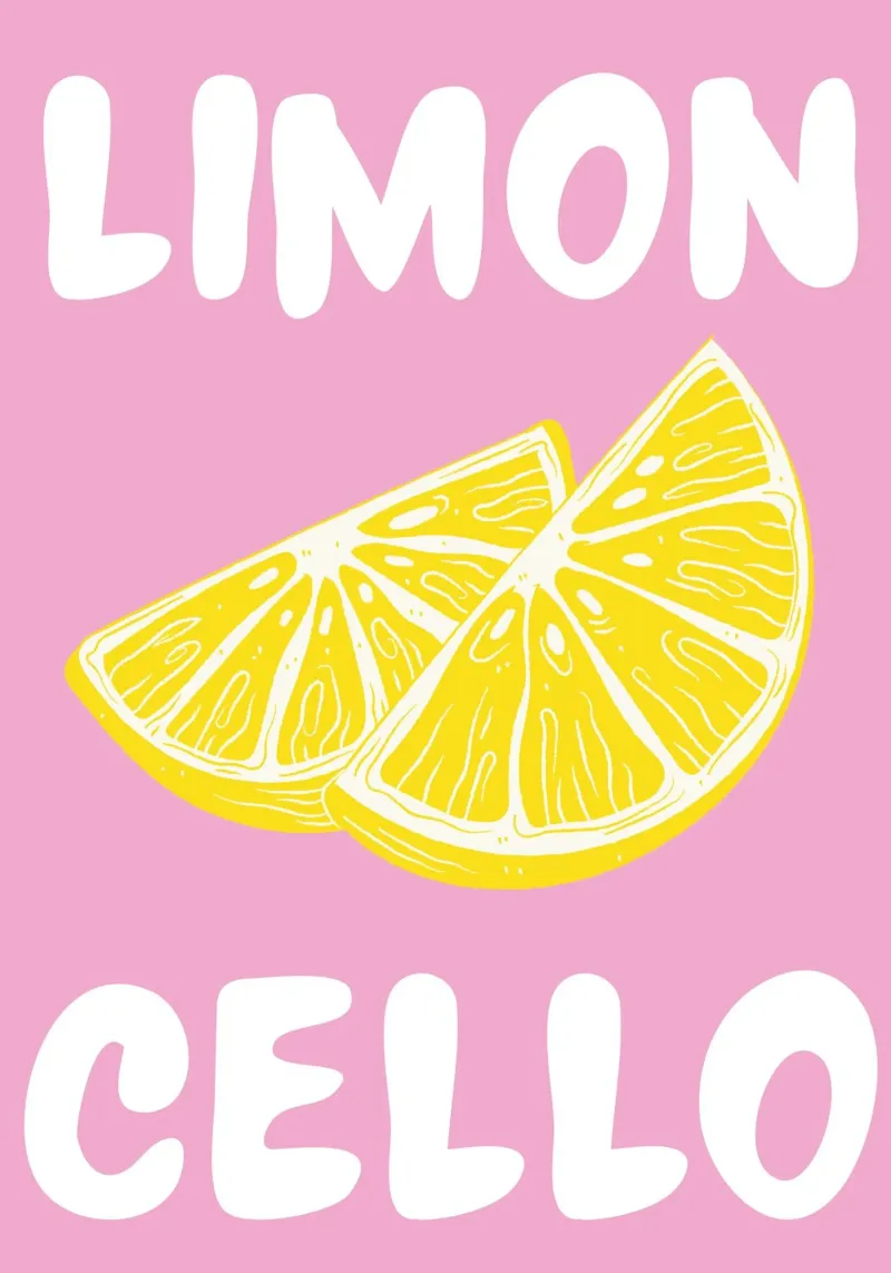 Stampa d'arte di una fetta di limone al limoncello, con colori audaci rosa e giallo pellicola backlit da pdigitalprints