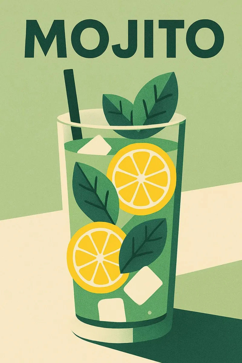 Mojito - Freschezza verde e spirito cubano pellicola backlit da Boissons - Affiches & posters - Retro