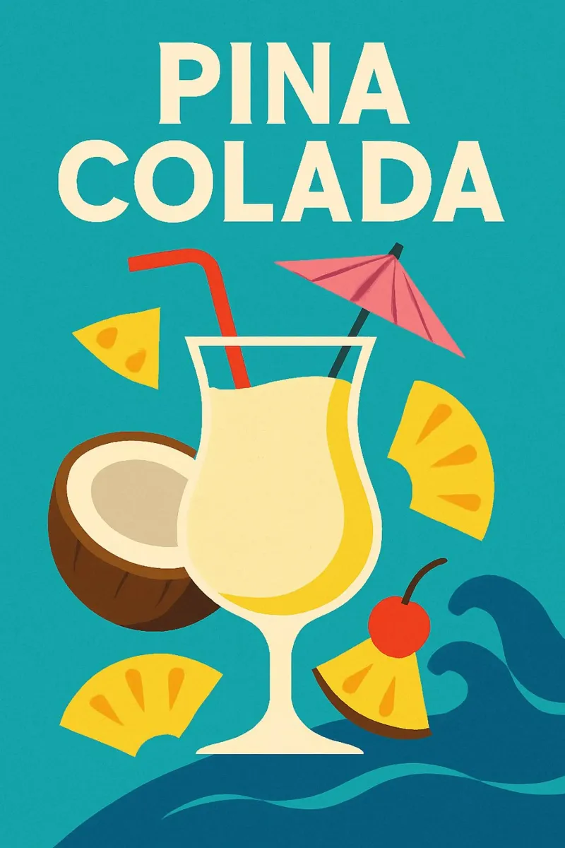 Piña Colada - Poster per le vacanze eterne pellicola backlit da Boissons - Affiches & posters - Retro