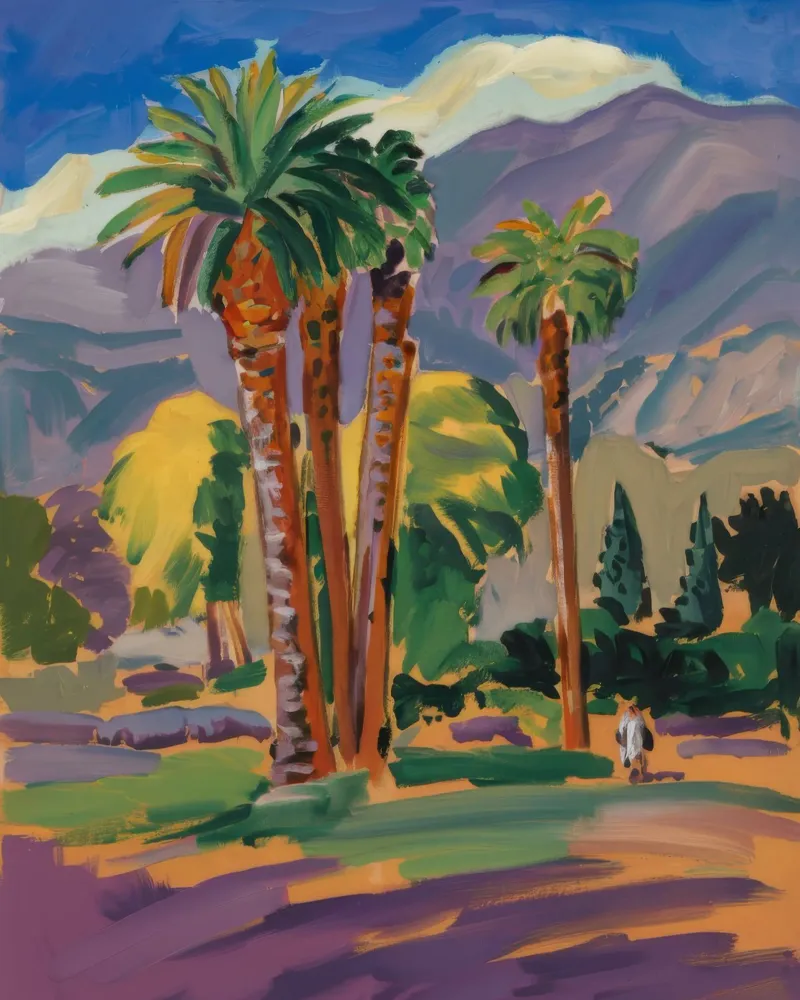 Palm Arch Vista poster met kunststof frame van Celestial Harmony