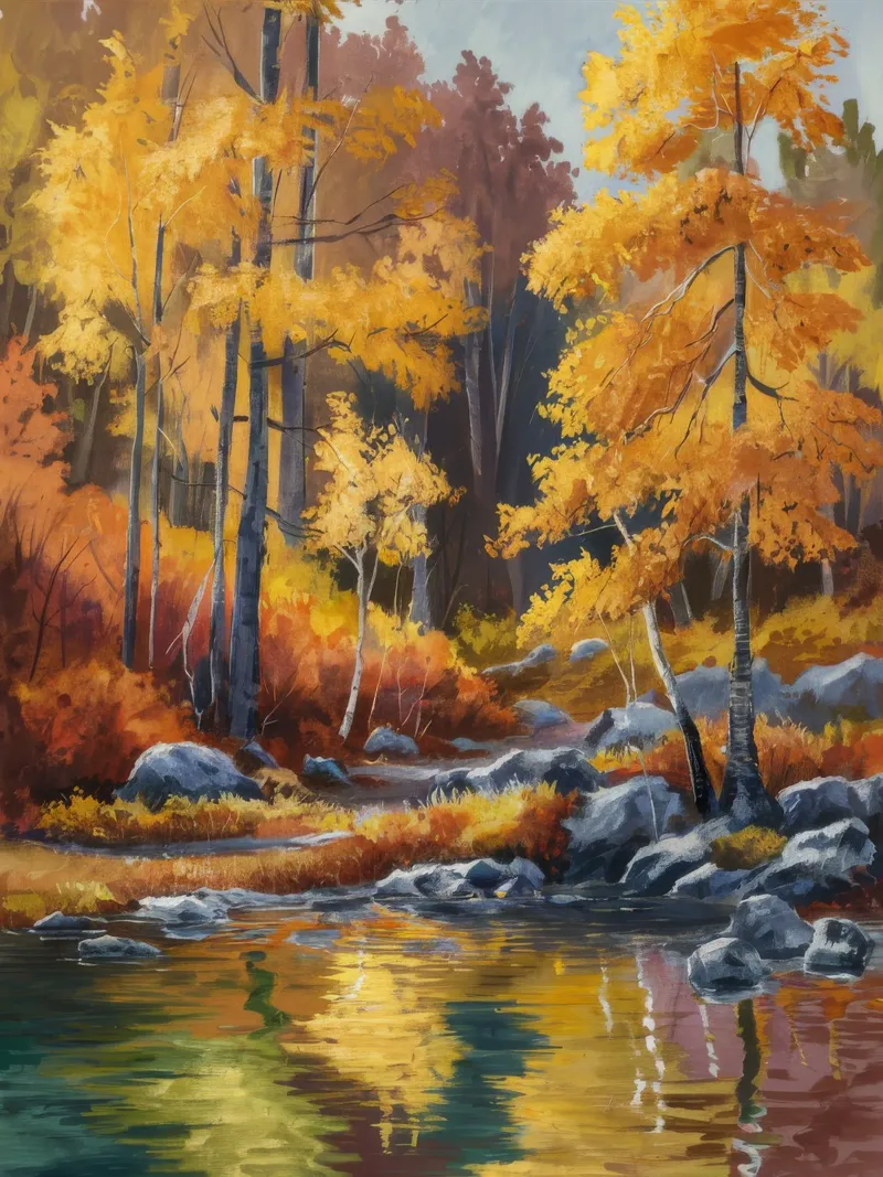 Forêt d'or en streaming hahnemühle de Celestial Harmony