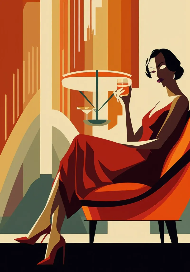 Art Deco Woman poster with aluminum frame by Artful Muse